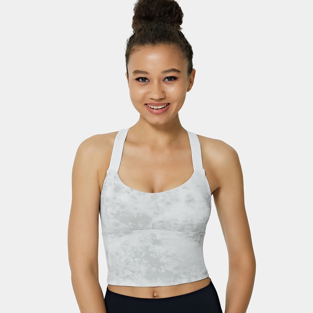 Halara High Support Tie Dye Crisscross Running Top
